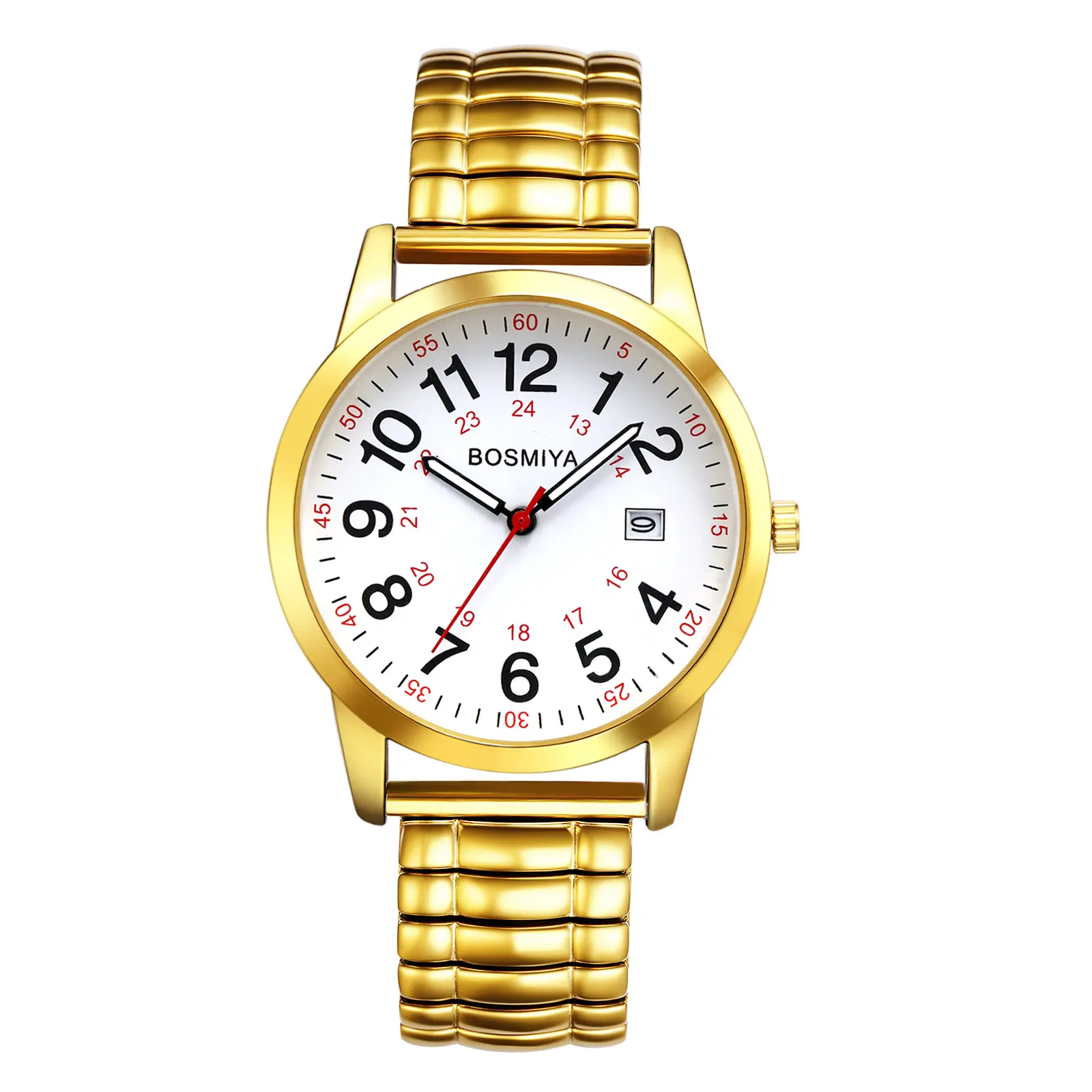 OIDEA Men's Business Casual Watch - Quartz Analog Expandable Watch with Easy-to-Read Calendar, Large Numerals, and Stainless Steel Elastic Strap,summerwins
