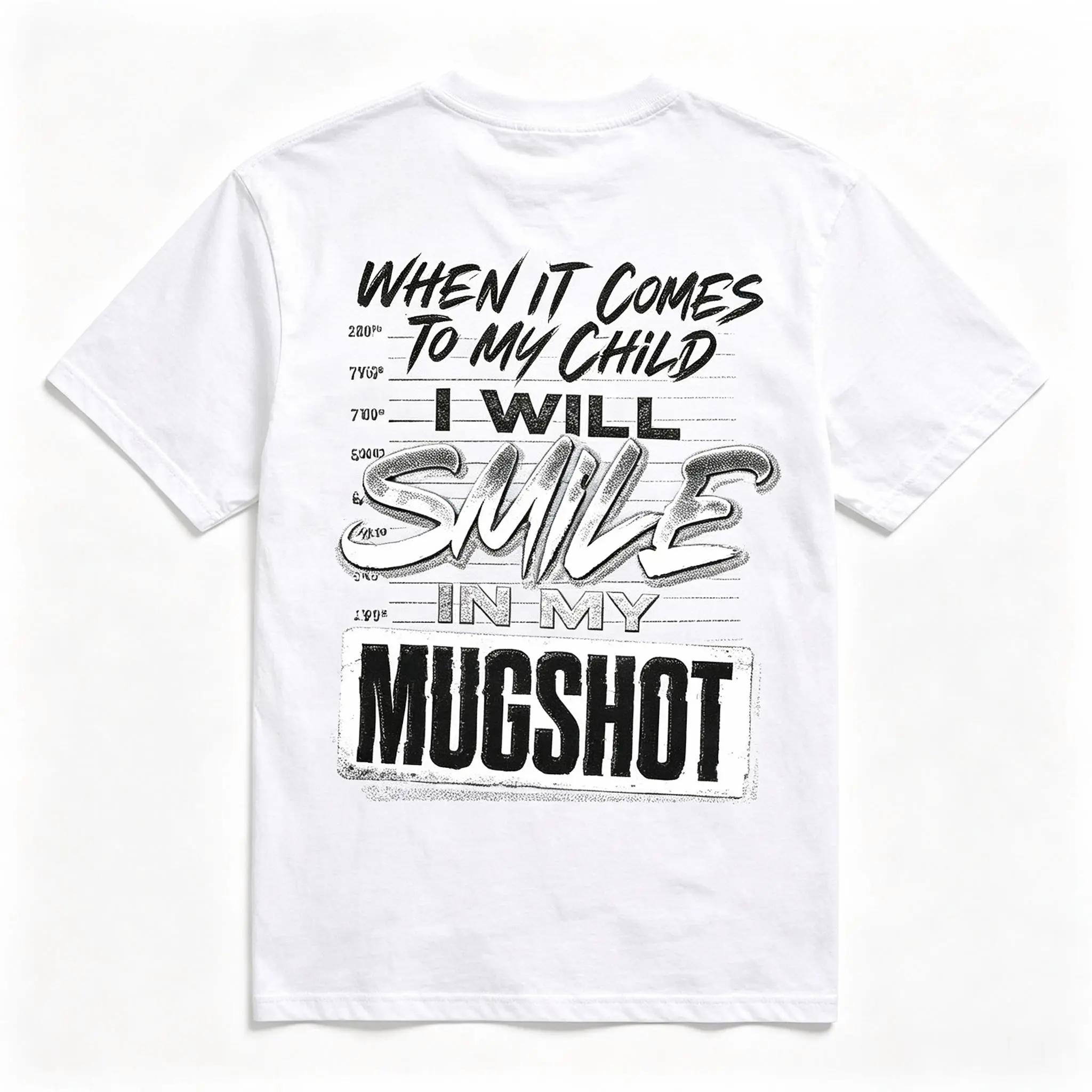 When It Comes To My Child I Will Smile In My Mugshot Printed Men's Shirt Menswear Tops
