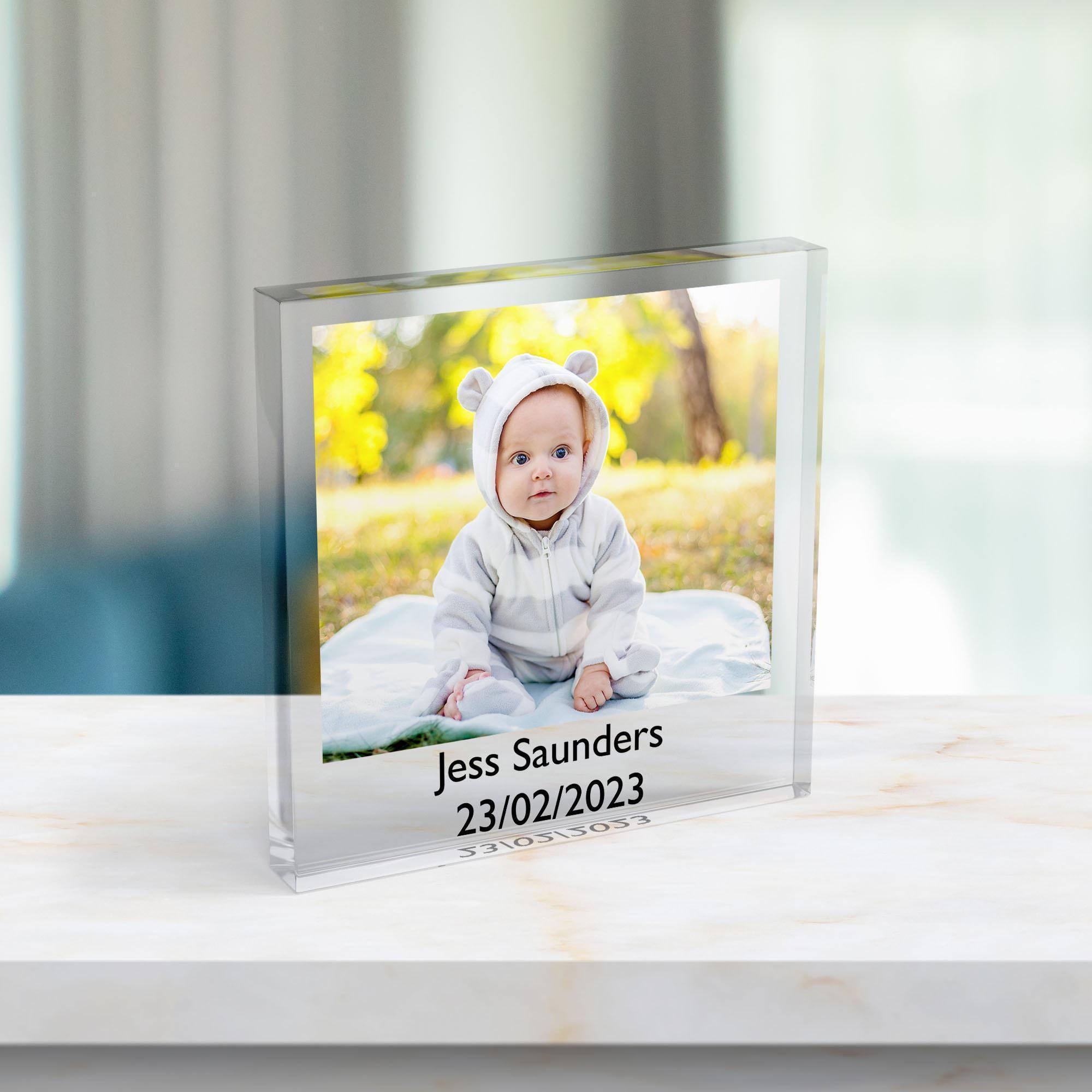 Personalised Photo Print Acrylic Block Plaque With Custom Message, Wedding Sign, Photo Block Gift, Custom Acrylic Photo Frame, Boyfriend Birthday Gift, Gift for Mom