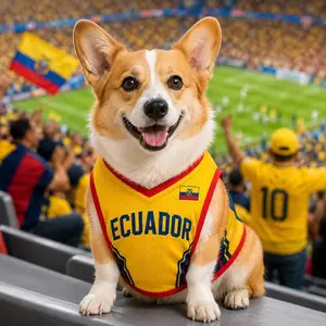 Pet Soccer Ecuador Jersey, Custom Pet Name Shirt, Game Day Outfit for Dogs, Puppy Jersey
