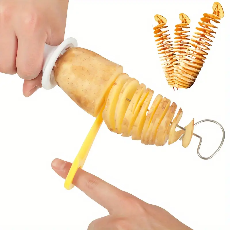 YYW1 6-Piece Stainless Steel Multifunctional Potato Spiral Grater Utensil Set - Coiled Slices Tornado Twister Vegetable Slicer, Outdoor Camping Supplies for Camp BBQ Enthusiasts (Camp Kitchen, Camping & Hiking)
