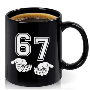 Funny Six Seven Mug, Funny Dad Mug, 11oz Ceramic Coffee Cup, Perfect Gift for Work Colleagues & Loved Ones, Ideal Birthday Christmas Present