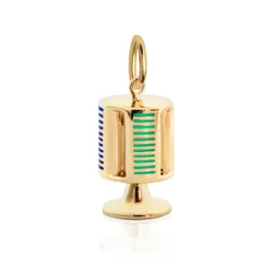 Poker Chips Enamel Charm, Gold