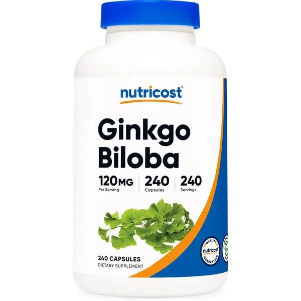 Nutricost Ginkgo Biloba Dietary Supplement - 120mg Extra Strength Extract, 240 Capsules, Gluten Free, Non-GMO, Health Support