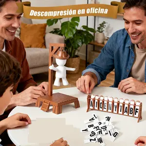 Party Word Guessing Game 'guess the Word Before Hank Falls' Travel Multilingual Board Game Spanish & English Versions, No Power Needed, Includes Letter Puzzle, Family Board Game