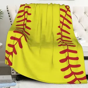 Softball Blanket Softball Gifts for Boys Girls 8-12 Team Coach Gifts Yellow Throw Blanket Birthday