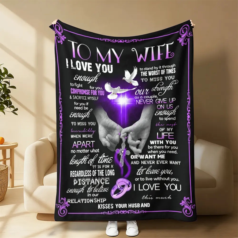 Gifts for Wife Blankets from Husband to My Wife Blanket Wedding for Her Christmas Valentines Birthday Gifts Soft Throws Blanket for Women This is the best gift for couples, children, parents and friends, and it can express deep love.