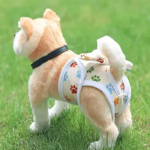 1Pc Reusable Adjustable Dog Diaper Breathable Mesh Pet Shorts Multiple Sizes For Small To Large Dogs