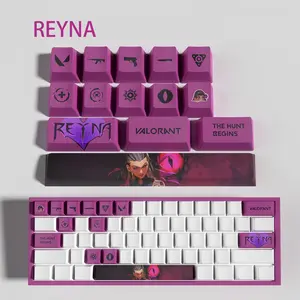 Double-Shot PBT Valorant Reyna Keycaps, 14-Key Set for Gaming Keyboard, Non-Shine Through Keycaps with Unique Artwork, Perfect for FPS Gamers