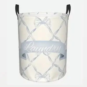 Banner Bow Print Laundry Basket