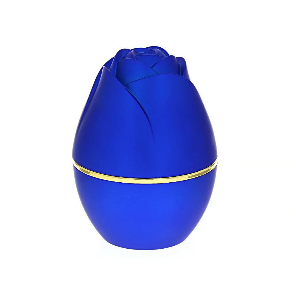 JTV Blue Rose-Shaped Jewelry Ring Storage Box, Glow-Lit Unboxing & LED-Lit Opening Home Organizer