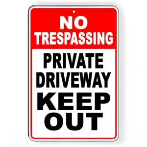 **Aluminum No Trespassing Private Driveway Sign Keep Out Violators Will Be Prosecuted Durable Outdoor Warning Sign for Property Security**