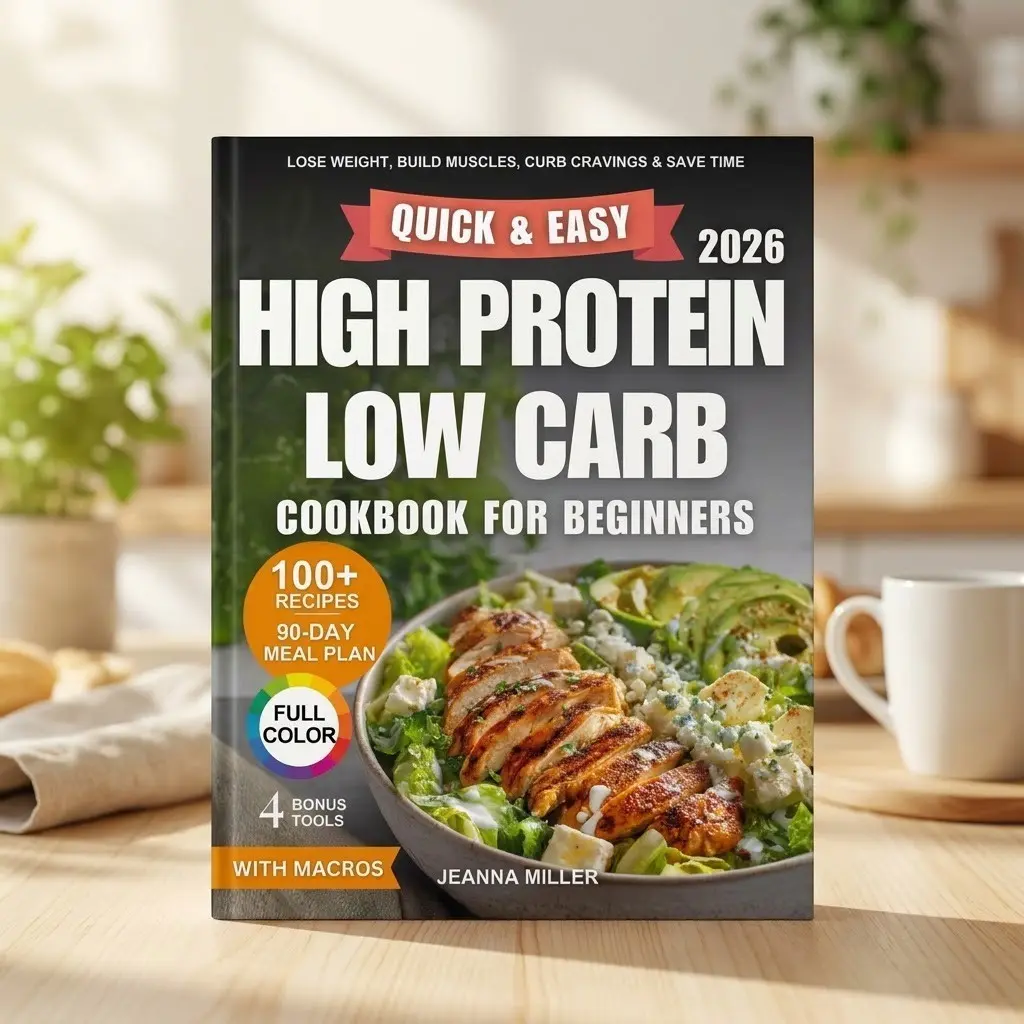 High Protein Low Carb Cookbook for Beginners – 100+ Easy Recipes, 90-Day Meal Plan, Quick Low-Carb Meals, Simple Meal Prep Ideas & High-Protein Breakfasts, Lunches and Dinners