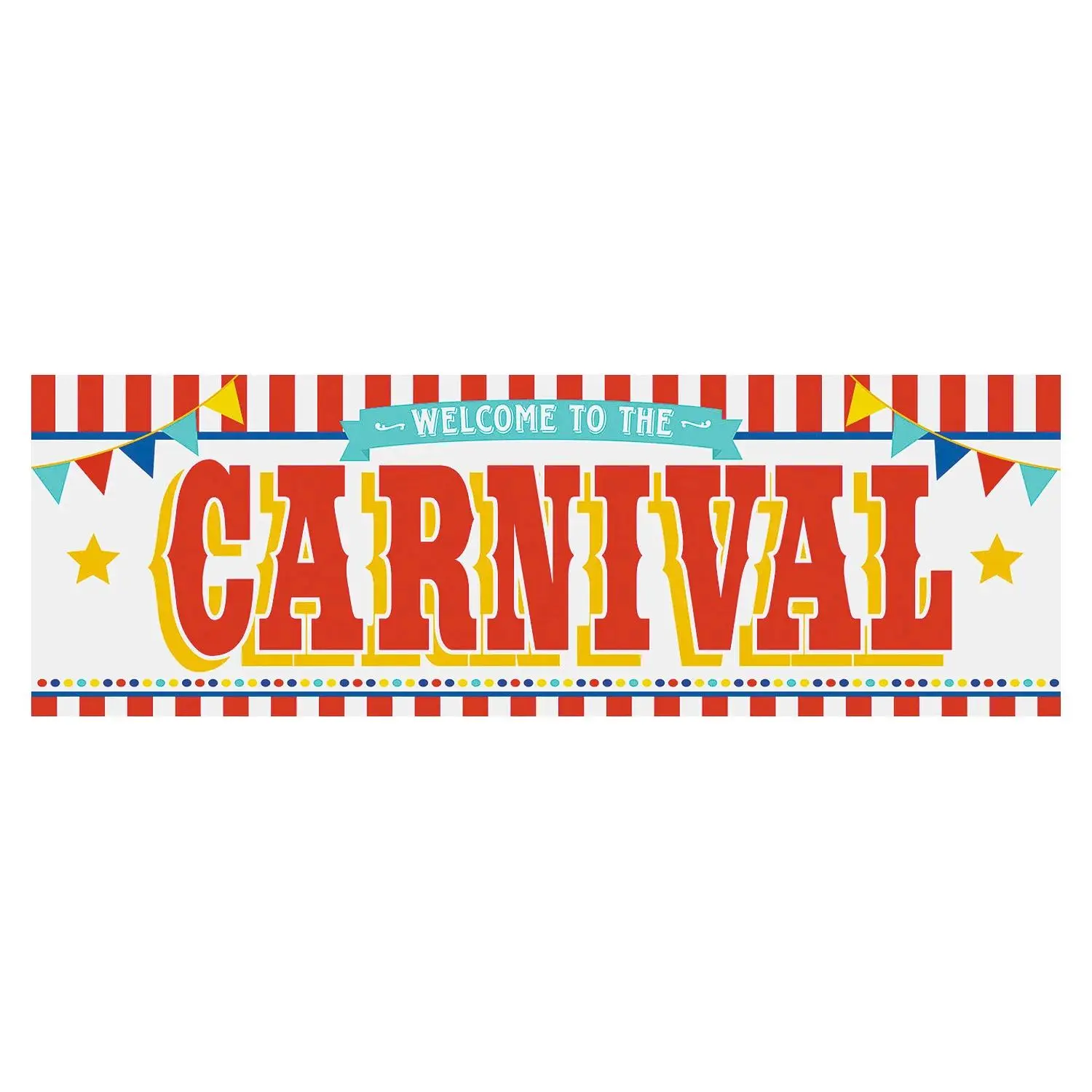 Colorful Carnival Plastic Banner - 1 Pc. for Circus-Themed Parties