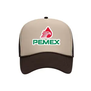 Pemex Mexico SnapBack/Trucker Hat - Unisex Baseball Cap, Cotton - Brown/Tan