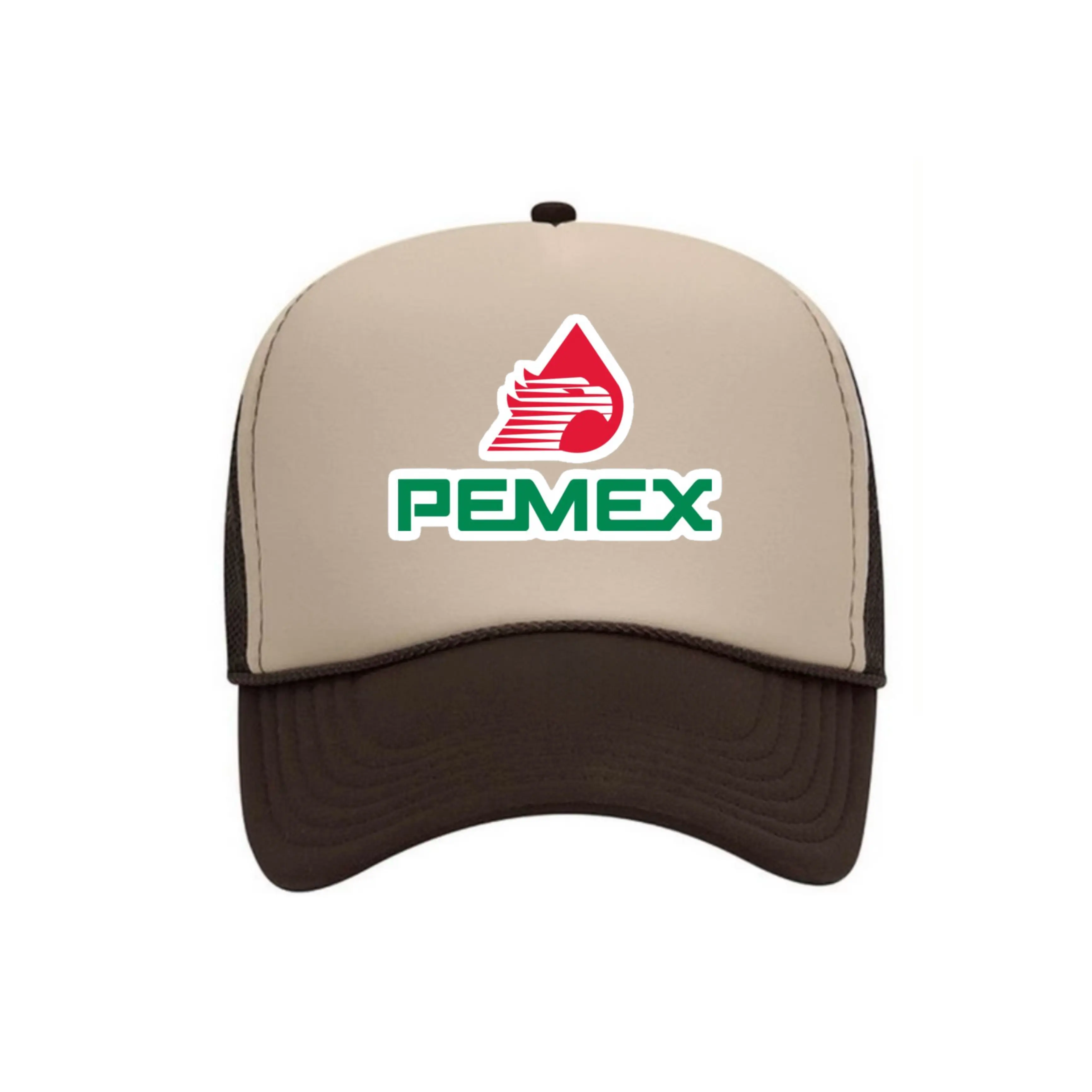 Pemex Mexico Logo Adjustable Size Cotton Snapback Hat - Unisex Brown/Tan Casual Hand Wash Cap for Men's Snapback, Casual, Brand Logo, Adjustable Size Hats, Snapback Hats