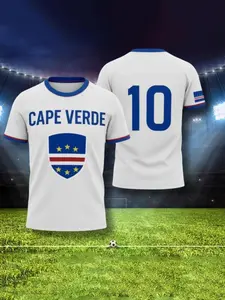Cape Verde Soccer Fan Shirt Custom Name Number Football Jersey Tee Sports Style Jersey