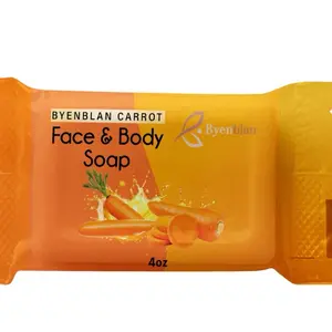 Byenblan Carrot 1 piece Soap | Daily Glow & Gentle Facial Cleanse for Acne & Eczema | Anti-Inflammatory & Antioxidant Properties | Exfoliating & Smoother Skin | Cleansing & Skin Repair