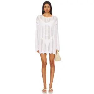 Show Me Your Mumu Packable Pullover Coverup in White Crochet