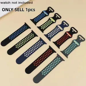 Breathable Hole Sports Silicone Watch Band, Soft Watch Band for Apple Watch Band 44mm 49mm 45mm 40mm 41mm 38mm 42mm 46mm, iWatch Series 8 SE 7 6 5 9 10 Ultra, Wearable, Smart Watch Straps, Smart Watch Accessories