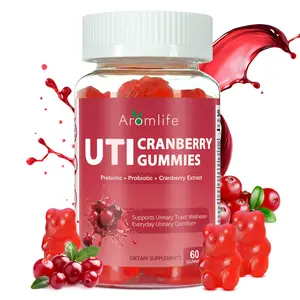 Cranberry Gummies for UTI & Bladder, Natural Urinary Wellness Gummies with Vitamin C, Prebiotic Fiber & Probiotic for Adults, 60 Count Berrylicious Flavor Cranberry Vitamin Gummy Sugar Free