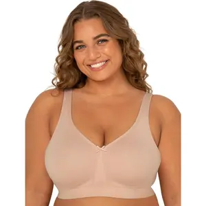 Women's Fit for Me Collection: Plus-Size Wireless Bra - Soft Cotton Comfort & Support