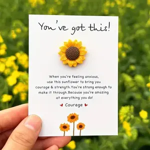 1/2/5/10/20pcs Sunflower Gifts Set, Pocket Hugs Support Gift, Friend Gift, Missing You Hug Gift, Graduation Gift, Mother's Day Gift, Birthday Present, Wedding