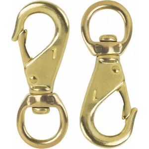 3-1/4" Brass Swivel Snap Hooks Heavy Duty 3/4" Swivel Eye - Solid Brass Scuba Diving Clips #1 for Anchor Lines, Bags, Belting, Leashes, Straps, Luggage, Leathercarft (Pack of 2)