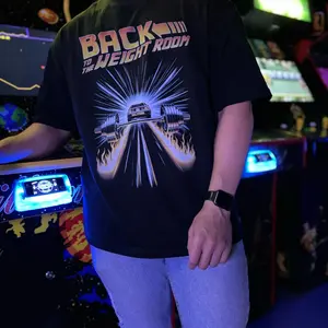 HalfPeak Back to the Weight Room Oversized Tee Tshirt Shortsleeve Top Menswear Streetwear Fitness Retro