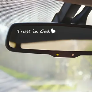 4x Trust In God  Rearview Mirror Decal,Car Decal For Women,Rear View Mirror Sticker,Car Window Decal,Vanity Mirror Decal,Affirmation Sticker,Water Bottle Sticker,Car Mirror Sticker,Tumblers Sticker, 4 Inch Width