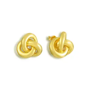 EVRY JEWELS Gold or Silver Plated Women's Hypoallergenic Eternal Loop Earrings