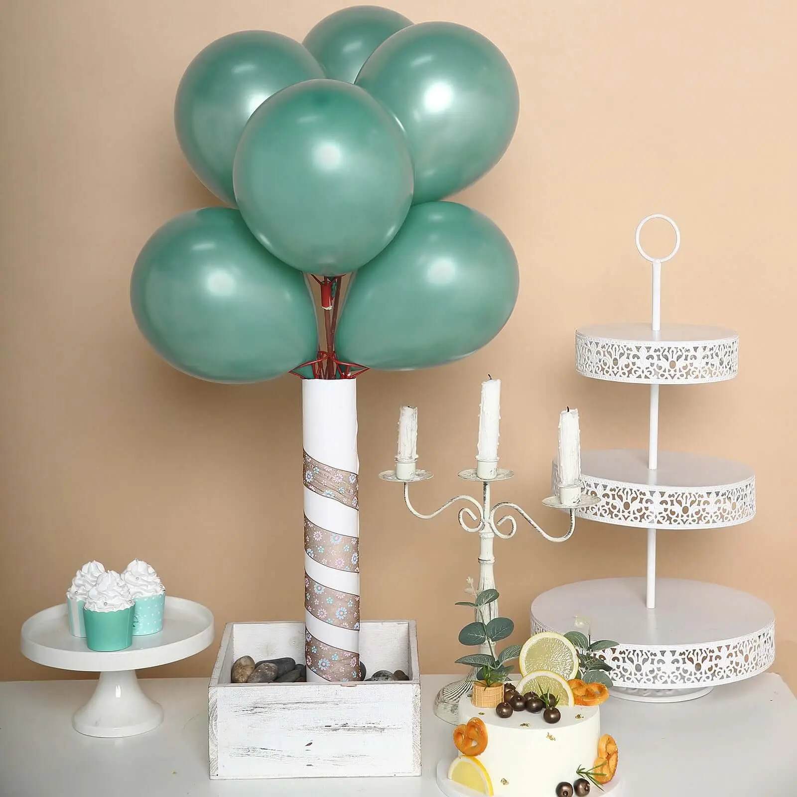 25 Pack 10 in Matte Pastel Dusty Blue Round Latex Balloons, Helium & Air Compatible for Party Decor