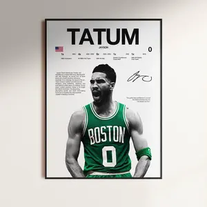 Jayson Tatum Poster, Wall Print, Basketball Print, Poster Print, Sports Decor, Boston Celtics Poster, Basketball Gift