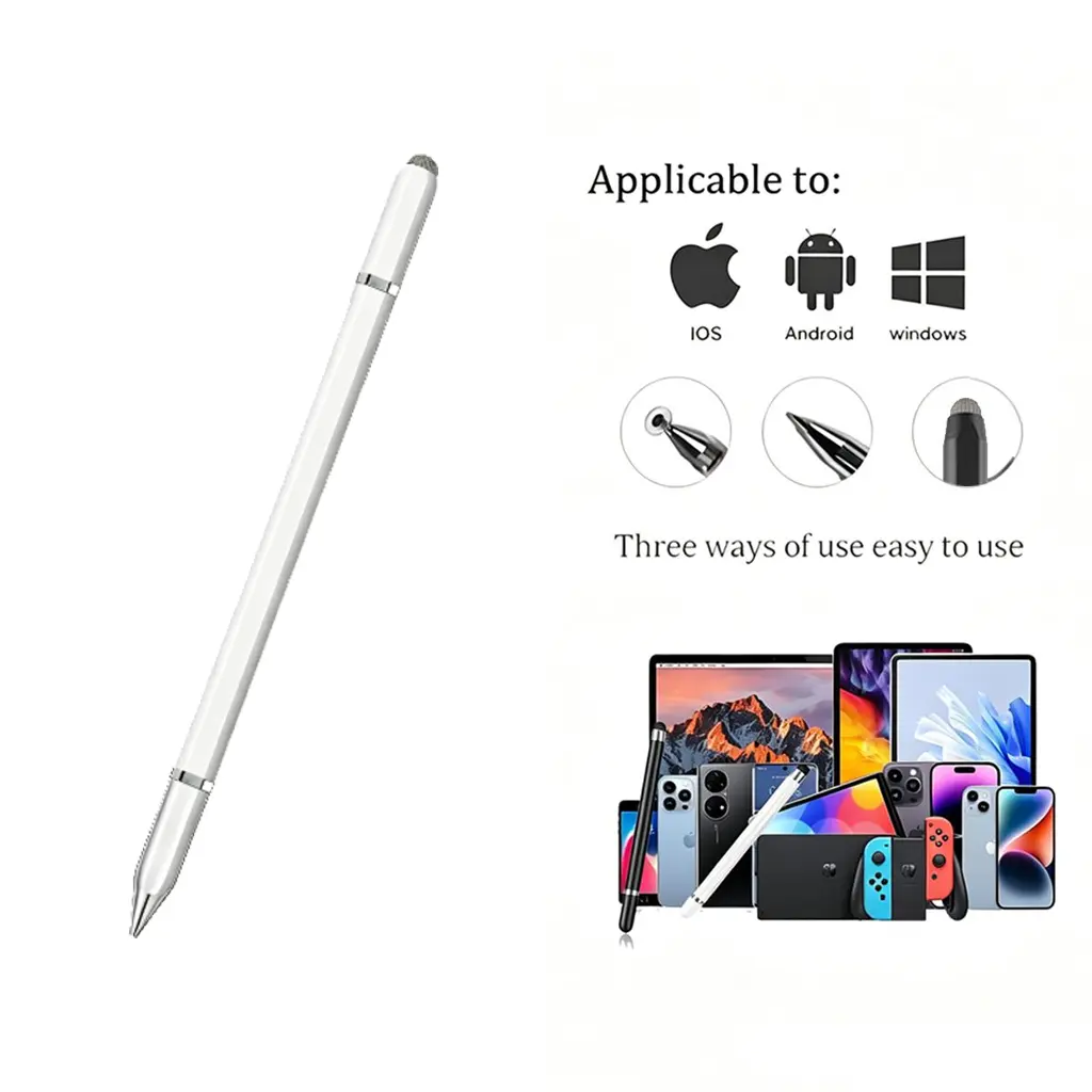 3-in-1 Digital Multi-Functional Universal Touch Screen Stylus Pen - High Precision, Smooth Glide Tablet Accessory with Magnetic Attach Design, Compatible with iPad, iPhone, Android Touchscreen Devices for Sketching, Note Taking