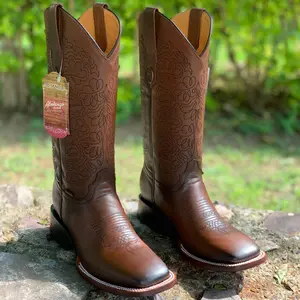 Danna Burgundy Cowgirl Boots Square Toe