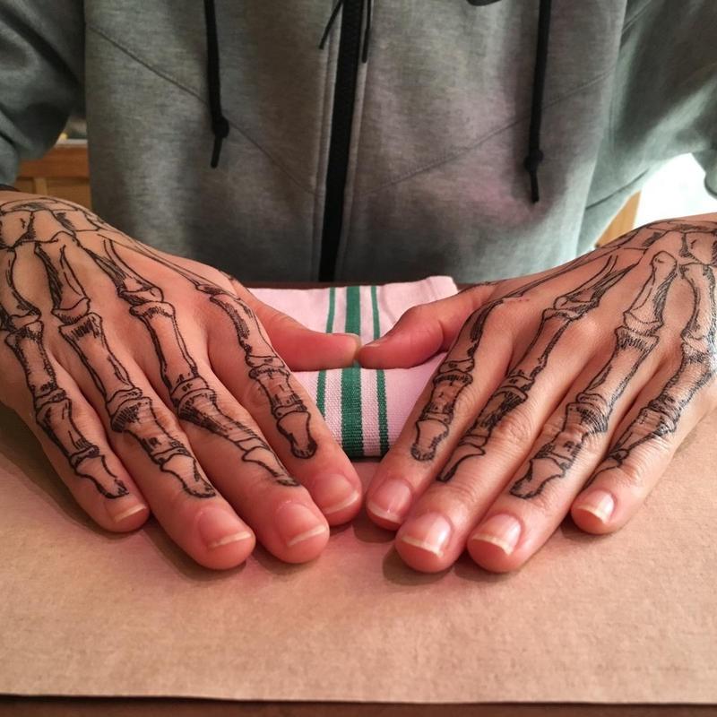 Halloween-Themed Skeleton Hand Temporary Tattoos – Easy & Spooky Body Decor