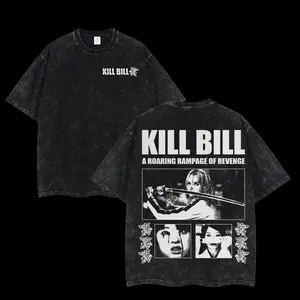 Retro Limited Kill Bill Movie Graphic Tee, Movie Memorabilia Quentin Tarantino Samurai Action Film Merch Vintage, Menswear Top Streetwear Tropical