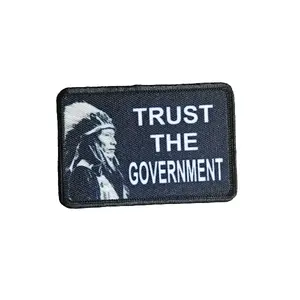 Trust your government libertarian meme  2"x3" removable morale patch with hook and loop backing
