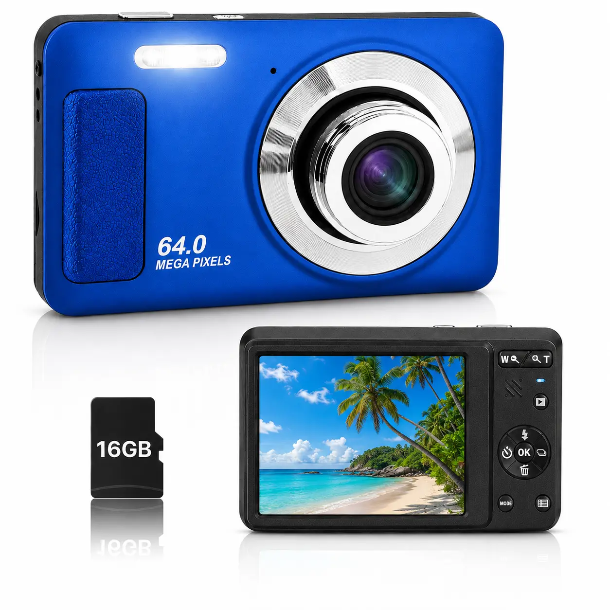 2026 4K Digital Camera for Photography, Compact Point-and-Shoot Camera with SD Card, 16X Digital Zoom, Portable Mini Camera for Teens, Students and Beginners, Birthday Christmas Back to School Gift Black
