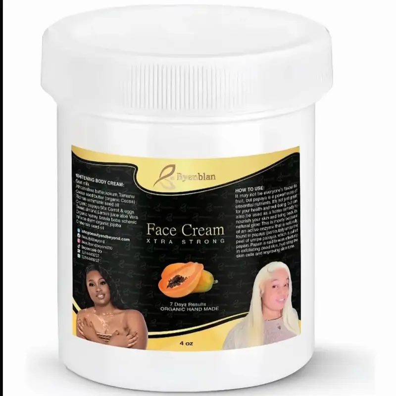 Byenblan Papaya Brightening Body Care Face Cream 4oz - Extra Strong Formula for Fading Dark Spots, Evening Skin Tone, Boosting Glow