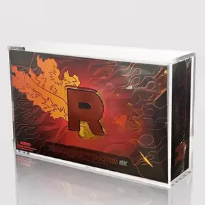 [K]Acrylic Case Fits Team Rocket's Moltres Ex Ultra Premium Collection UPC Booster Box Display Case Collector Protector UV Resistant with Strong Magnetic Lid