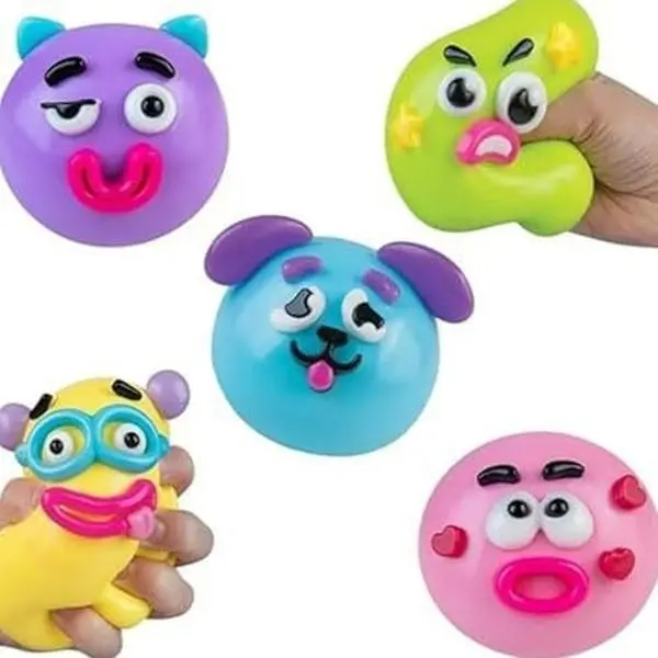 Kawaii Monster Squishy Balls, Slow Rising Decompression Toys for Kids & Adults Colorful Funny Face Stress Relief Balls, Sensory Squeeze Toys for ADHD & Autism