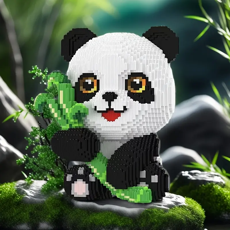 6300pcs Panda Bear 3D Puzzle Animal Shape Puzzle Creative Decoration, Perfect Gift for Birthday Halloween Valentine Christmas Holiday DIY Craft Home Decor