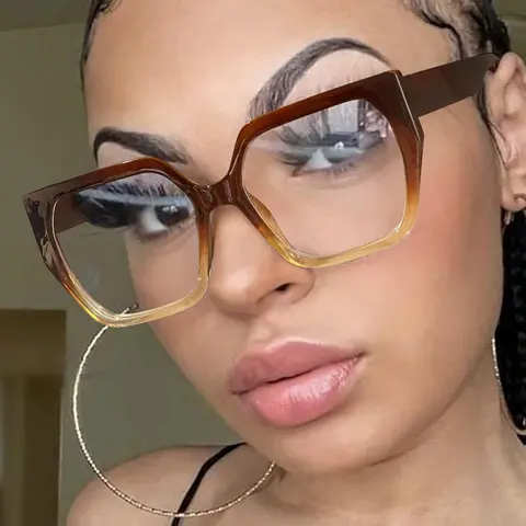 Unisex Simple Style Plain Color Oversized Square Frame Eyeglasses, Trendy Casual Eyeglasses for Everyday Use, Fashion Accessories for Outdoor Activities, Stylish Square Frames, Fashion Eyewear