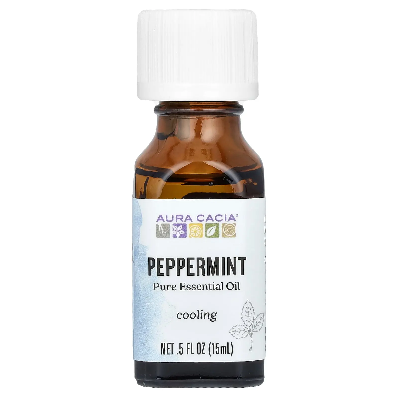 Aura Cacia Pure Essential Oil, Peppermint, 0.5 fl oz (15 ml) Aura Cacia Pure Essential Oil, Peppermint, 0.5 fl oz (15 ml)