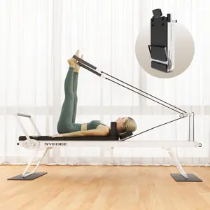 Syedee Foldable Pilates Equipment for Home, Pilates Reformer Machine for Home, Pilates Exercise Equipment with Jump Board, Additional 4 Springs. pilates mat