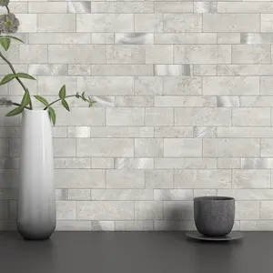 OFIT Backsplash Tile for Kitchen Peel and Stick Stone atte Finish,Bathroo Tiles Stickers 3D Wall Panel Linear osaic arble Backsplash (5sheets,Ceent Grey)