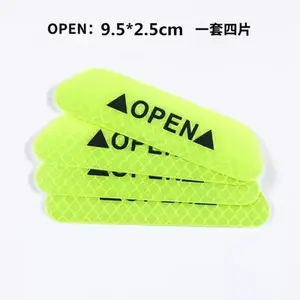 4PCS Car Accessories Car Stickers Reflective Warning Sticker Wheel Eyebrows Door Opening Sticker Diamond Wheel Reflective Strip NONE