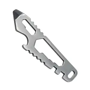 EDC Multi-Tool Card - 6-in-1 Pocket Tool with Screwdriver, Hex Wrench, Bottle Opener & Bike Rim Wrench - Compact Stainless Steel Utility Tool for Keychain, Camping & Daily Use