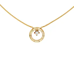 Pre-owned Chanel COCO NECKLACE Quilted motif, 18K yellow gold, dia